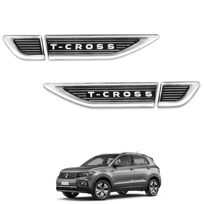 Par Emblema Lateral T-Cross 2019 a 2026 Adesivo Resinado Veikko Par Emblema Lateral T-Cross 2019 a 2026 Adesivo Resinado Veikko